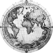 Globe terrestre, gravure
